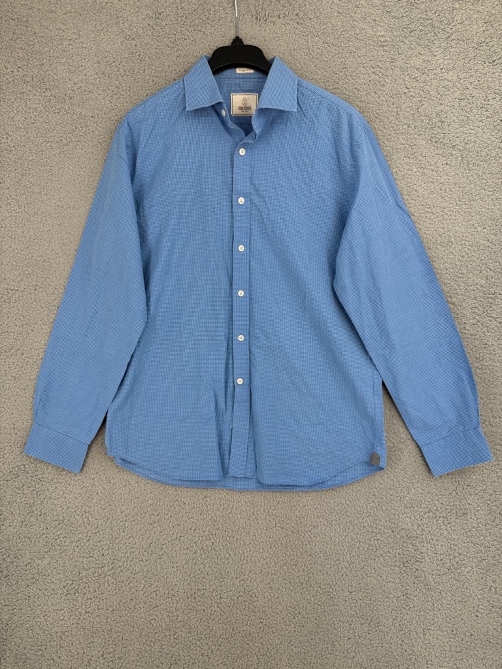 Todd Snyder New York mens 16.5 long sleeve button up shirt Sky Blue 2 ply cotton
